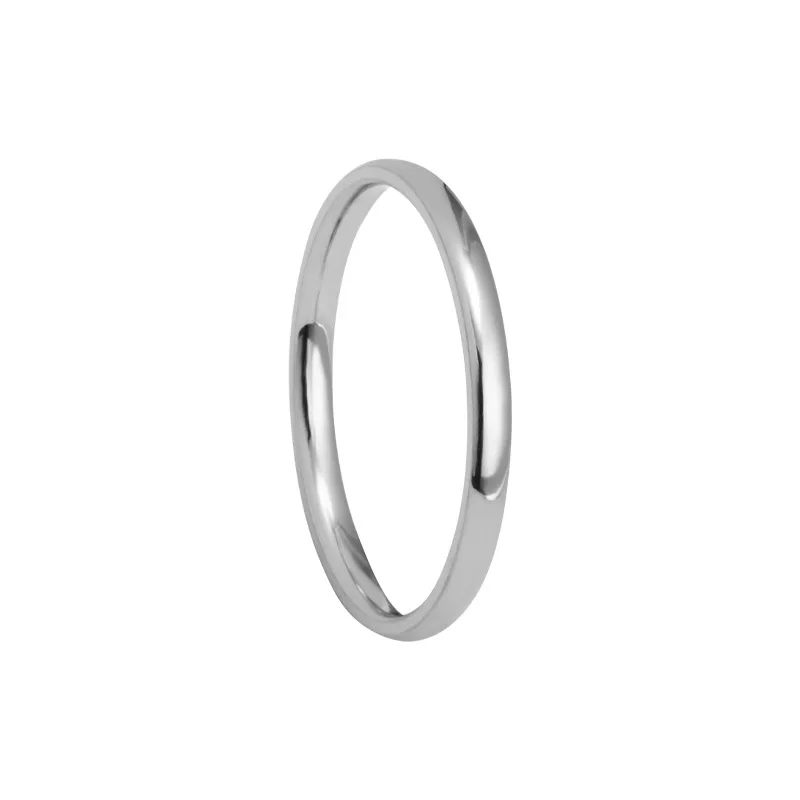 Couple's 2MM Thin Titanium Steel Smooth Ring, Rose Gold
