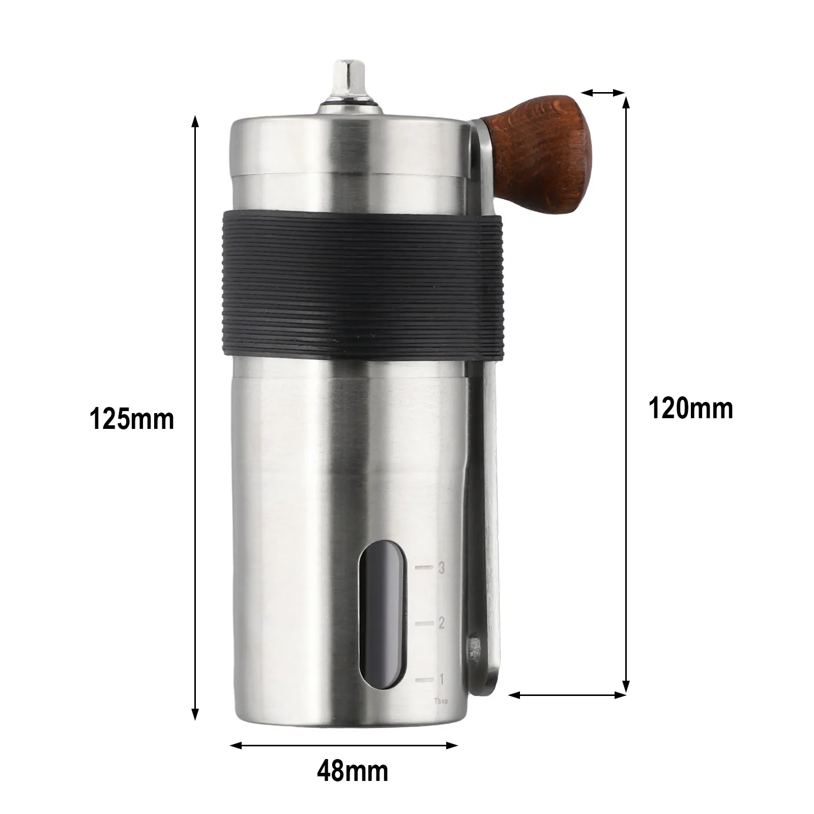 

High Quality Coffee Bean Grinder Manual Portable Removable 4.8*12.5cm Adjustable Easy To Clean Espresso Hand Mill