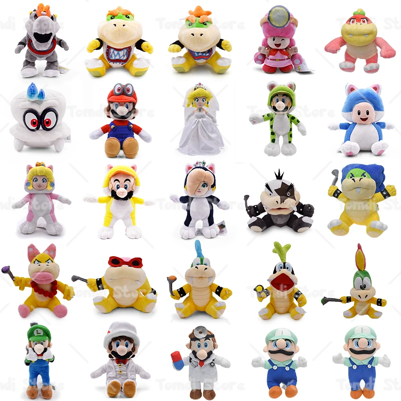 

ACG Mario Plush Princess Peach Toadette Luigi Bowser Jr Ludwig Cappy Lovely Birthday Christmas Dolls Toy