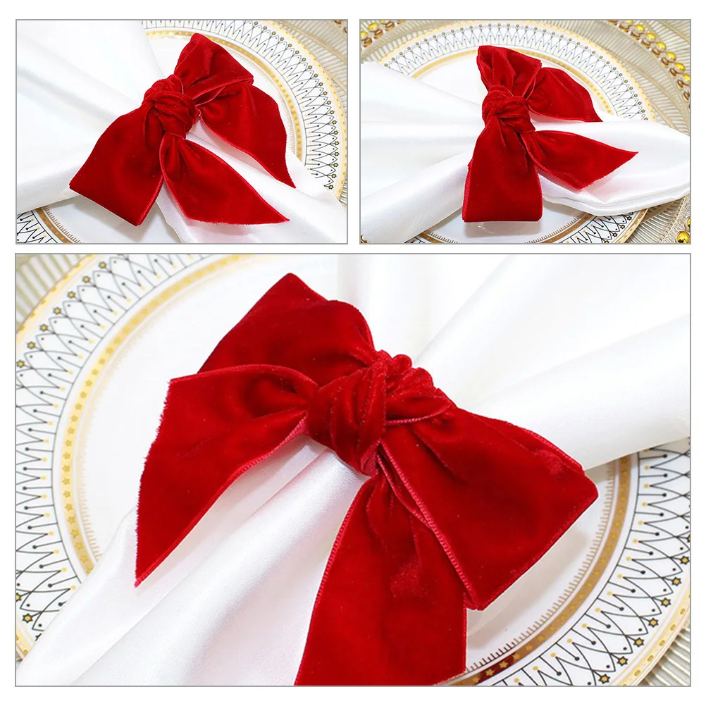 

6Pcs Napkin Rings Charming Bowknot Shape Table Napkin Ornaments for Family Gathering Event Napkins Rings Serviette Clasp