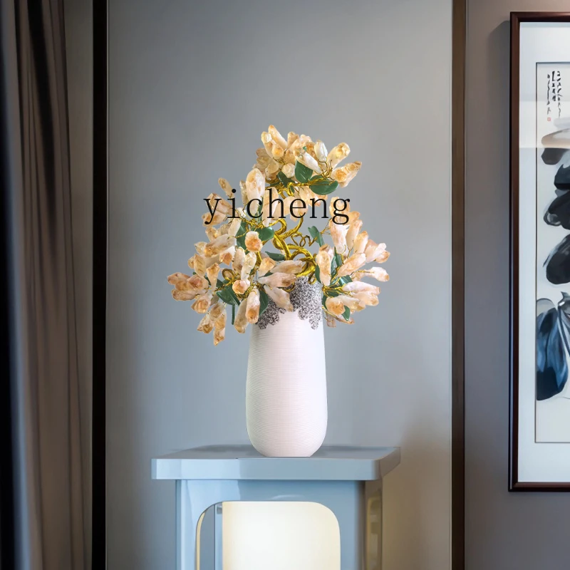 ZK natural citrine fortune tree ornament, lucky simple decoration next to the TV cabinet in the living room, housewarming