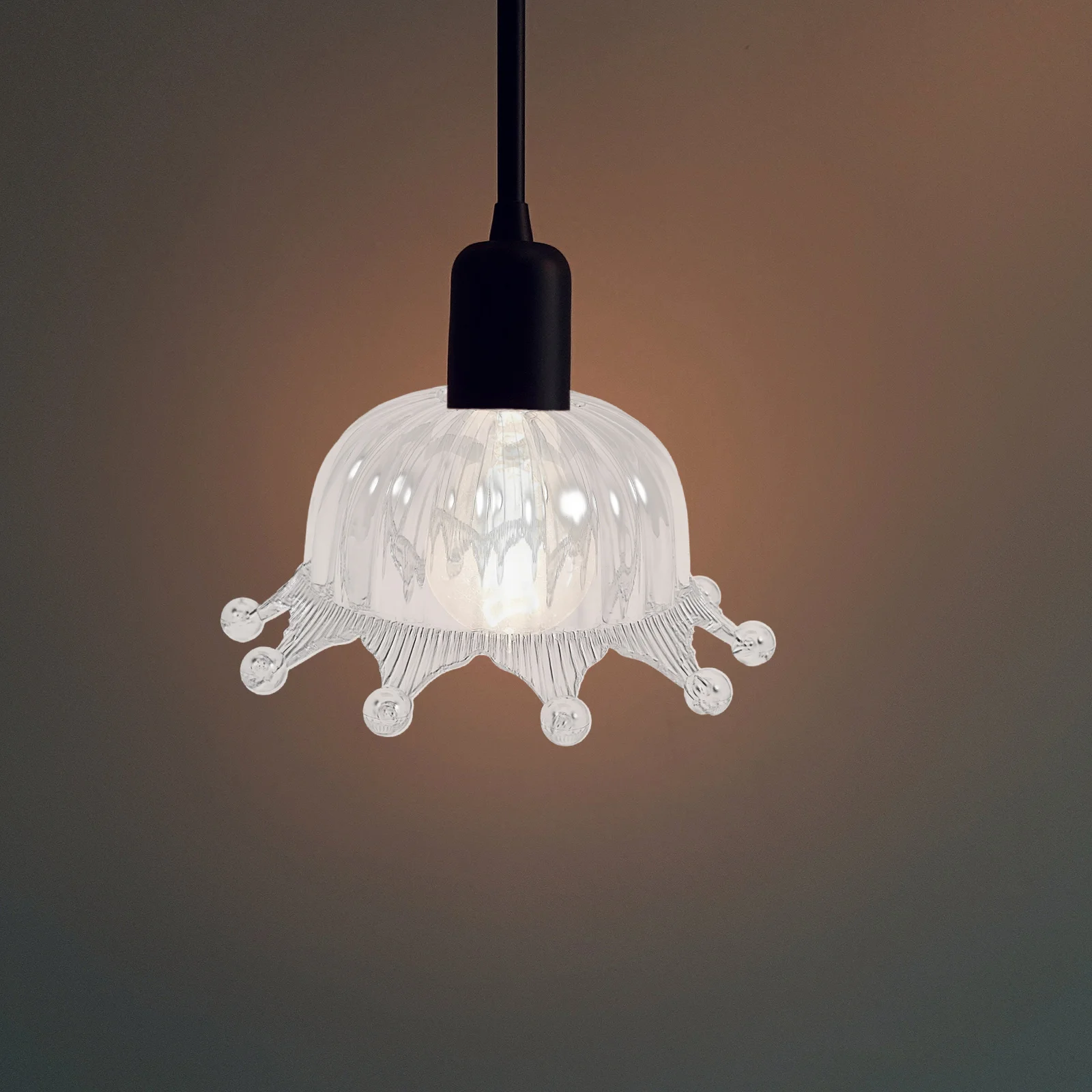

Transparent Luxury Crown Pendant Lampshade Bedside Lamp E27 Socket Replacement Plastic Lamp Shade Clear Decorative Ceiling Light