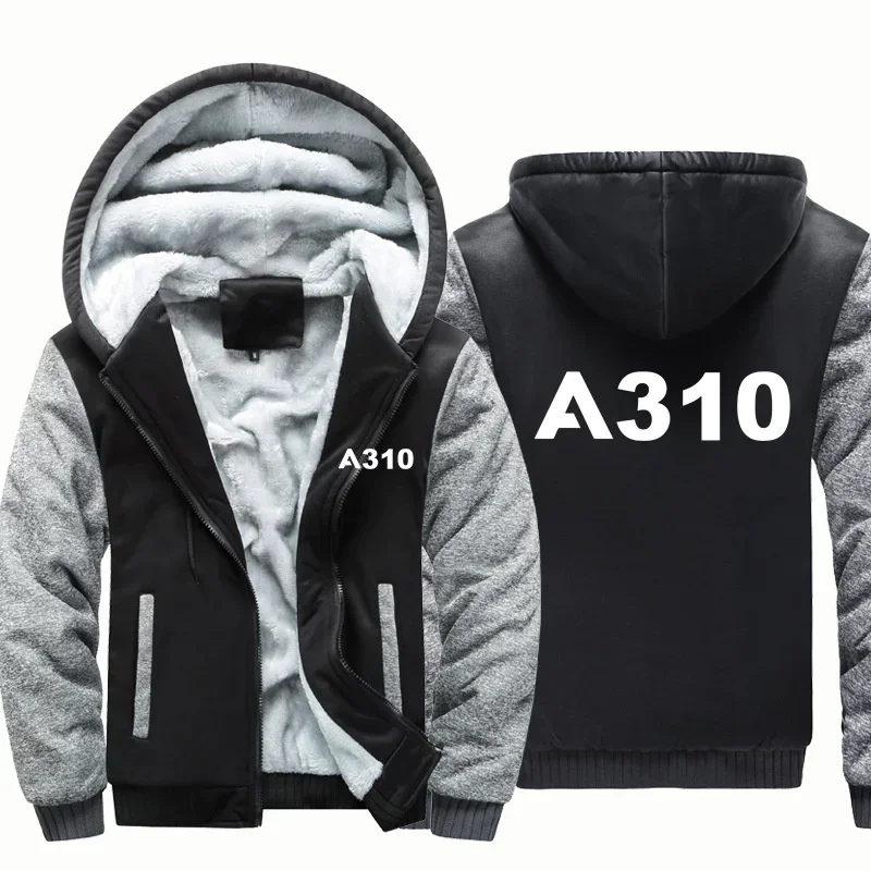 

New Autumn Winter Flight A310 Aviation Pilots Fleece Warm Wool Thick Men Coat Jackets Harajuku Hooded Hoodies Sweatshirts