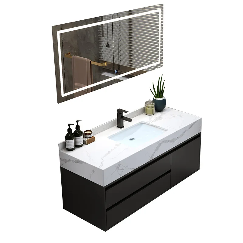 

Slate bathroom cabinet combination bathroom hand wash washbasin washstand integrated mirror cabinet bathroom set