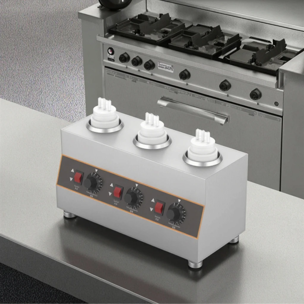 

Commercial Electric Sauce Warmer Machine 220v New 3 Grids Sauce Bottle Warmer for Constant Temperature Heating Chocolate Sauce