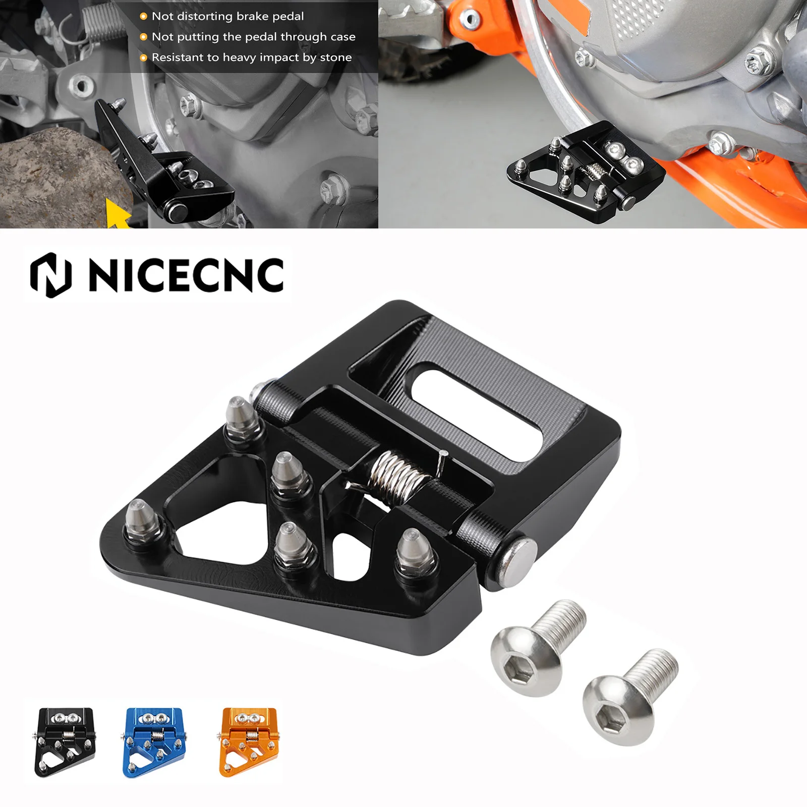 

NICECNC For KTM EXC300 EXC EXCF TPi SX SXF XC XCF XCW 125 250 300 350 450 500 2017-2024 Rear Folding Brake Pedal Step Tip Plate