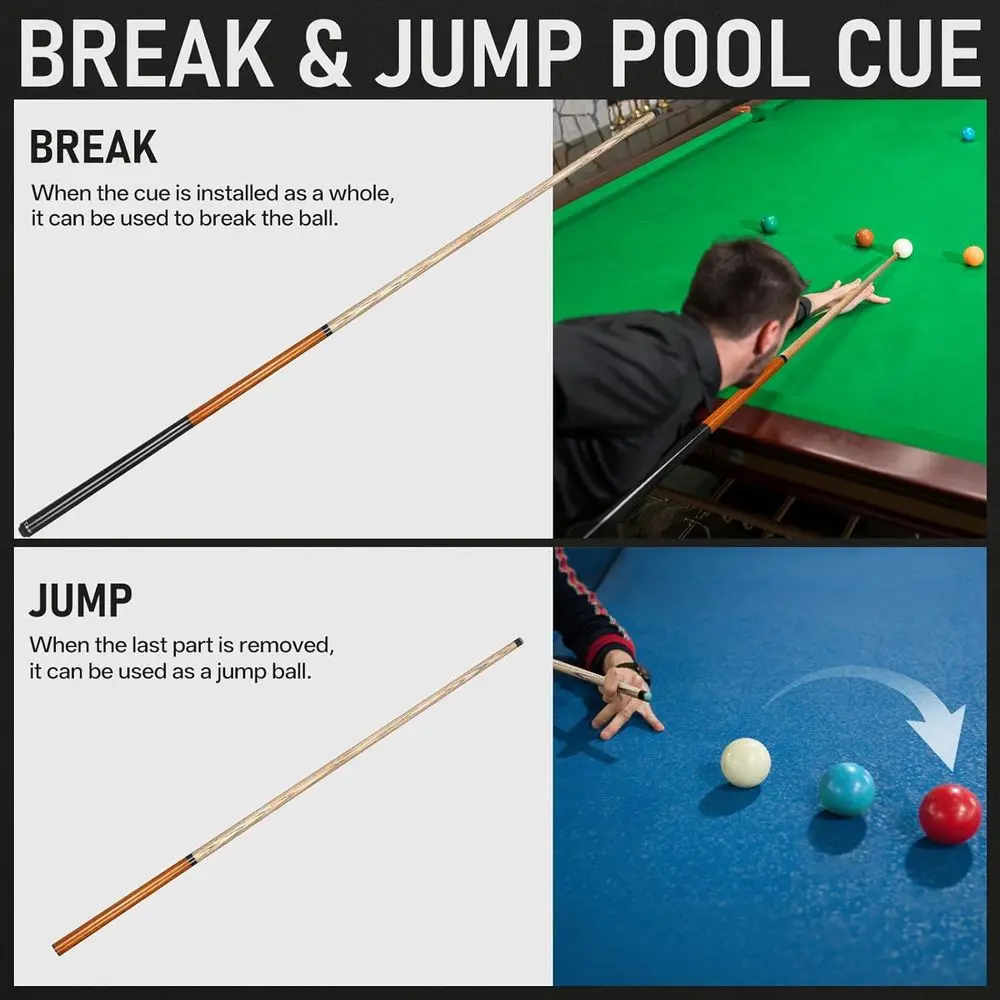 Powerful 21-28oz Jump & Break Pool Cue for Explosive Shots, 14mm Pro Tip, Chalk & Glove Included