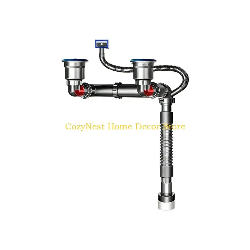 92MF Advanced Double Channel Sink Drain Pipe System High Stream Sink Drain Pipe for Enhances Durability & Easy Maintenance