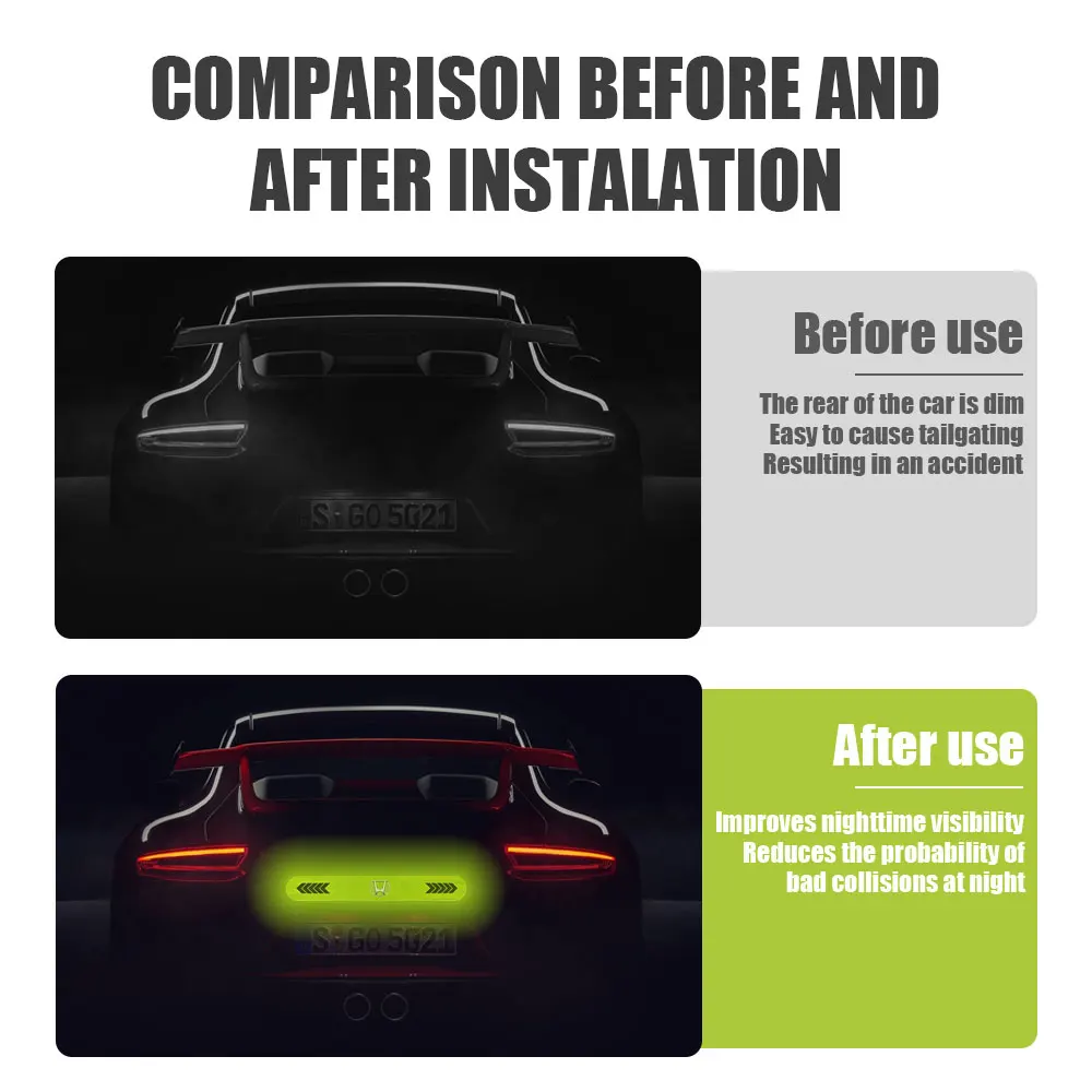 Car Rear Trunk Warning Reflective Stickers Auto Waterproof Reflective Strip For Honda Mugen Power Civic Accord Odyssey Jazz CRZ view 3
