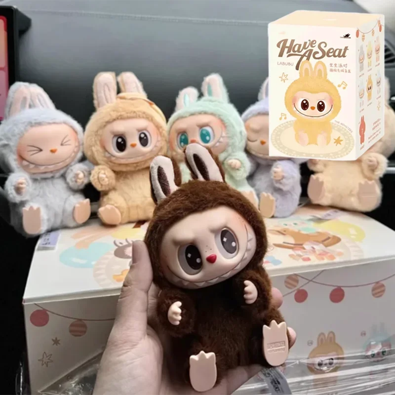 High Quality1:1 Macaron 2nd The Monsters Labubu Sitting Party Vinyl Plush Blind Box Decorative Surprise Box Doll Collection Gift