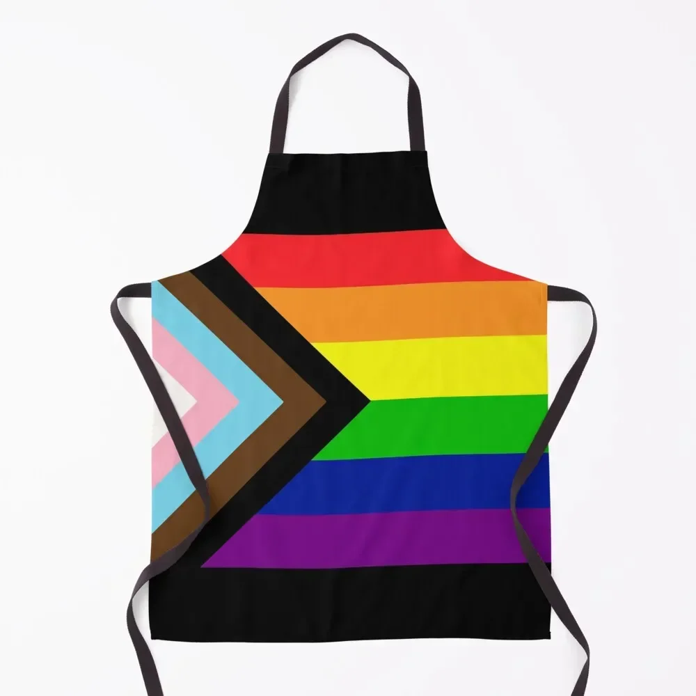 

Progress Pride Flag Apron kitchen clothes for men Beauty Sexy Apron