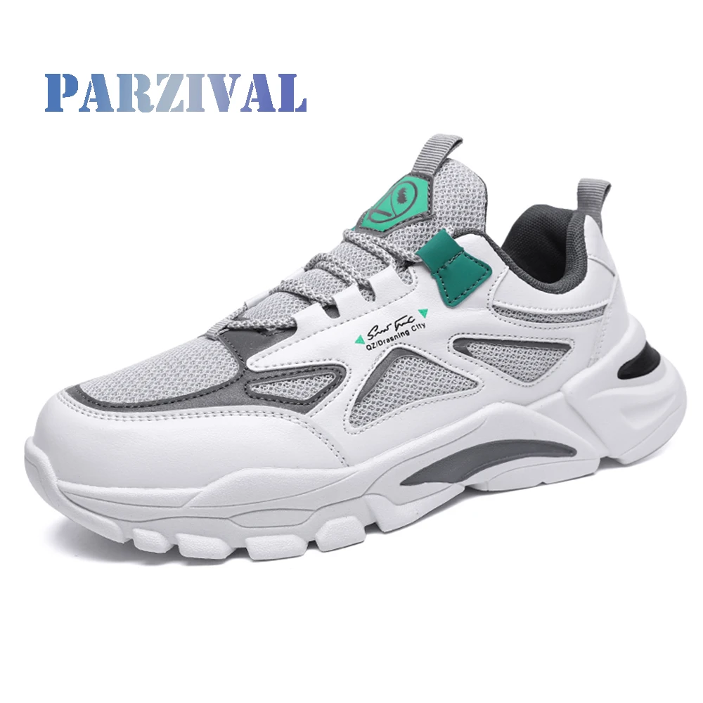 

PARZIVAL New Leather Men's Shoes Fashion Casual Shoes Woman Breathable Cushioning Sports Vulcanized Shoes Chaussures Homme