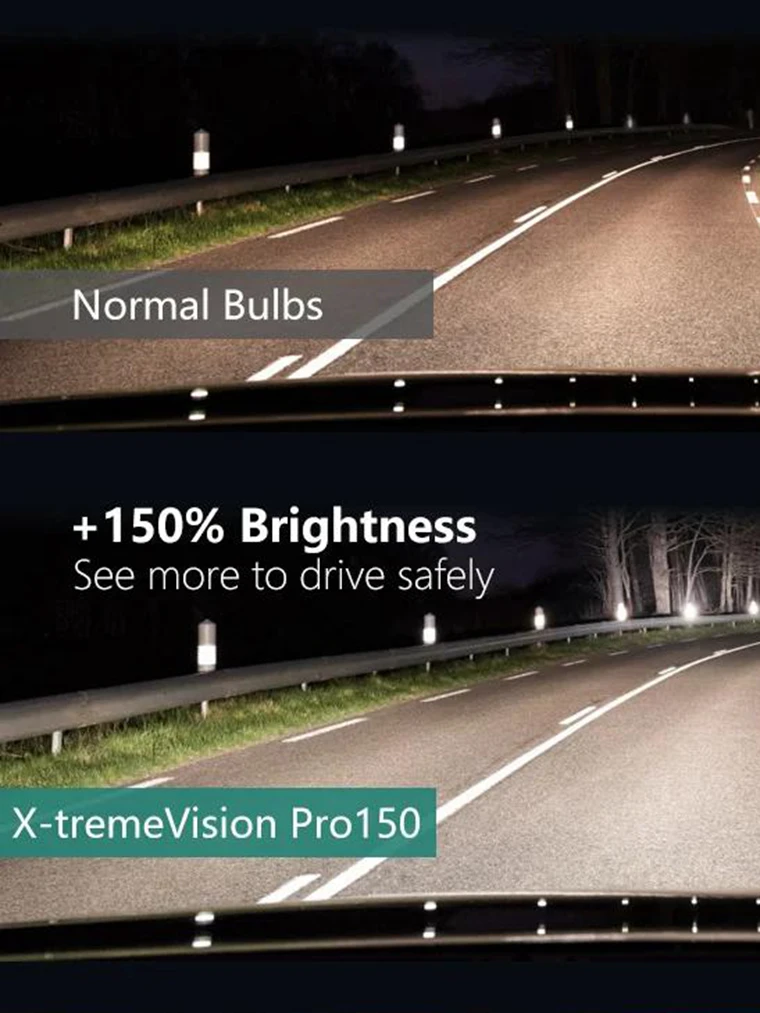 Philips Light X-Treme Vision Pro150 9006 Hb4 12V 51W +150% Bright Halogen Head Car Fog Bulbs Size 12