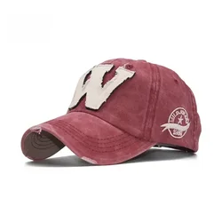 Embroidery Letter W Baseball Cap Snapback Caps Bone casquette Hat Distressed Wearing Fitted Hat For Men Custom Hats