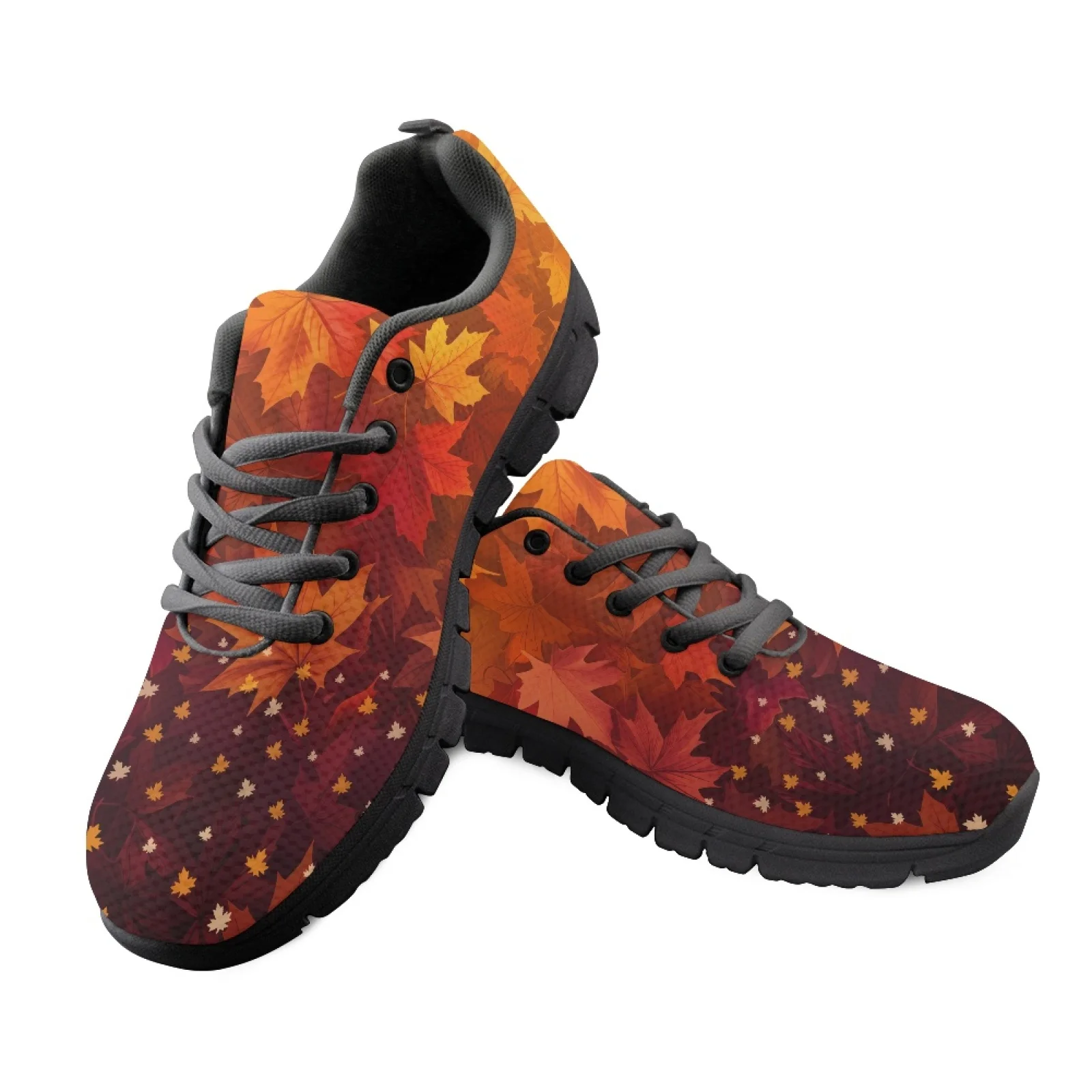 Coloranimal Maple Leaf Women Shoes for Nurses Standing All Day Non-Slip Sole Mens Athletic Sneakers for Outdoor
