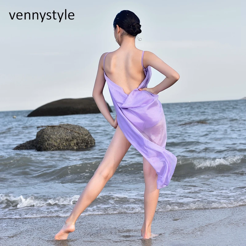 Venny Latin Dance Performance Vestido para Meninas, Rumba Samba Traje, Praticar Roupas, Vestido de Competição