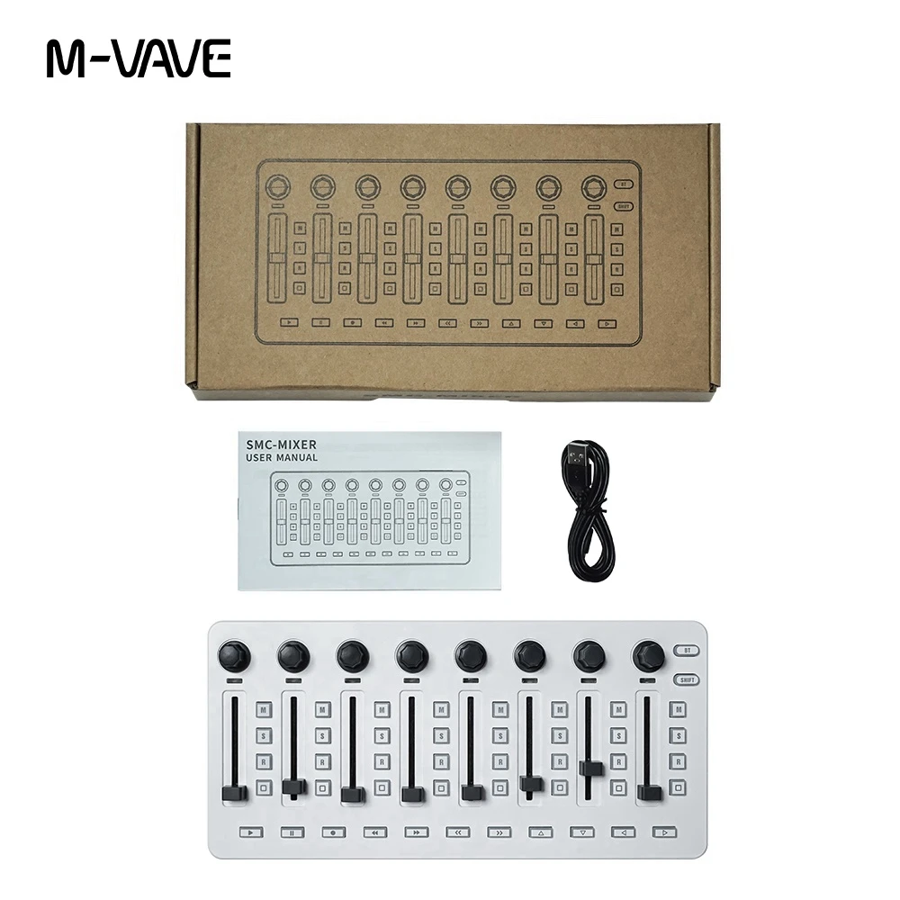 M-VAVE SMC-Mixer Wireless MIDI Controller Mixing Console 8 Encoder Software Control for Windows/Mac/Ios/Android