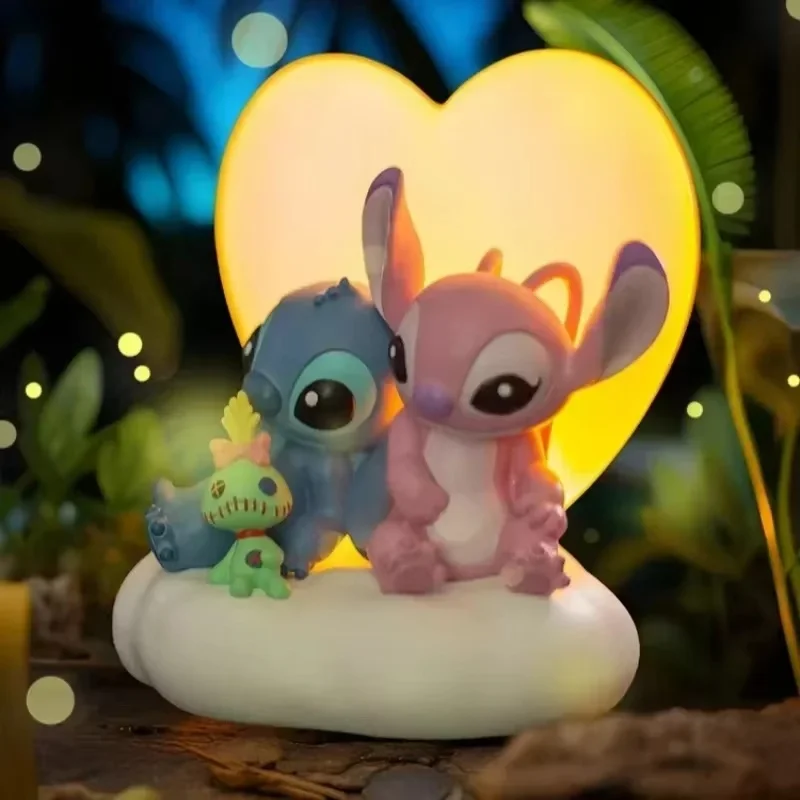 

Hot Disney Interstellar Baby Stitch And Angel Figurine18cm Night Light Decoration Stitch Surrounding Kids Xmas Special Gifts