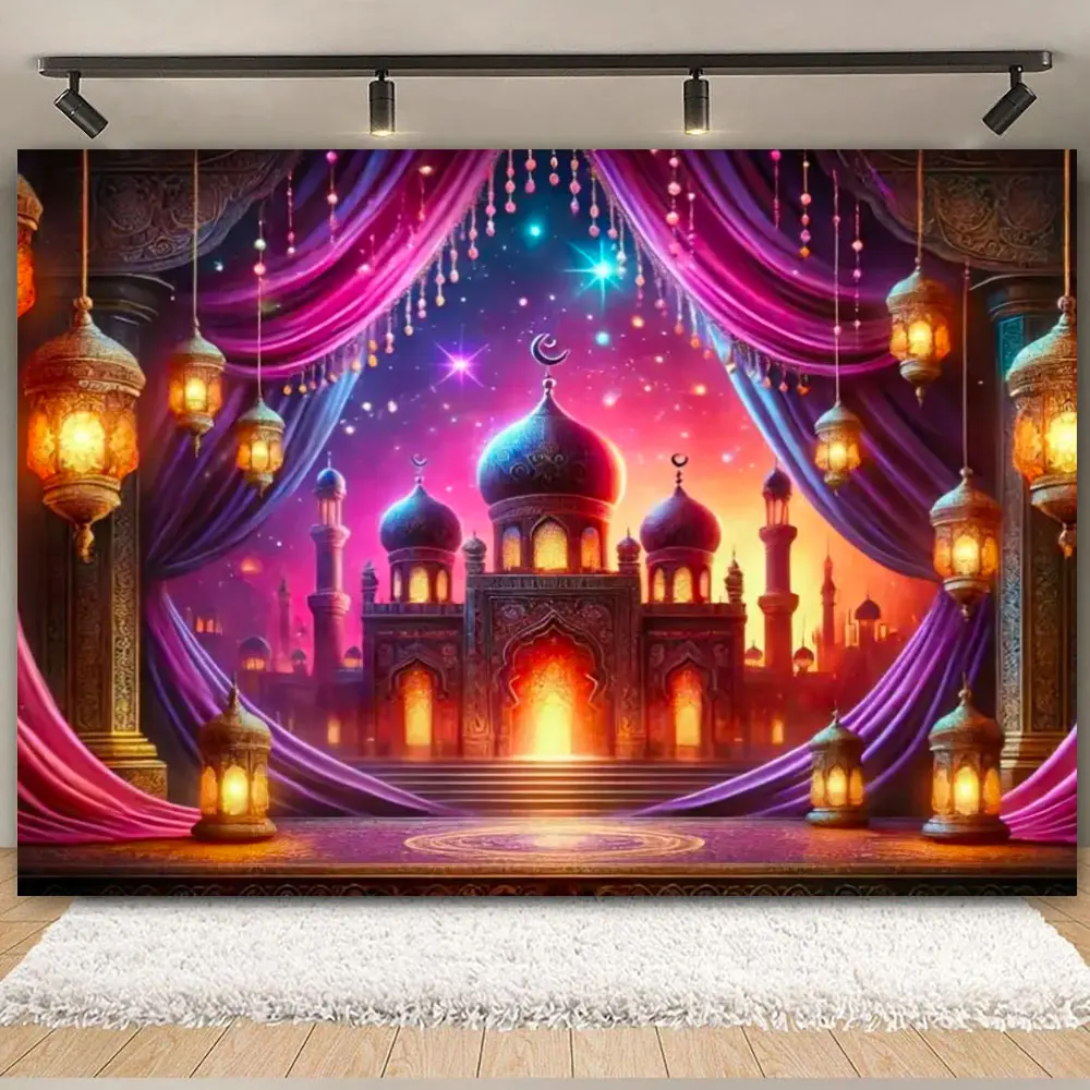 Arabian Moroccan Nights Birthday Party Decor Background Aladdin Photography Backdrop Baby Shower Banner Photo Booth Studio Props