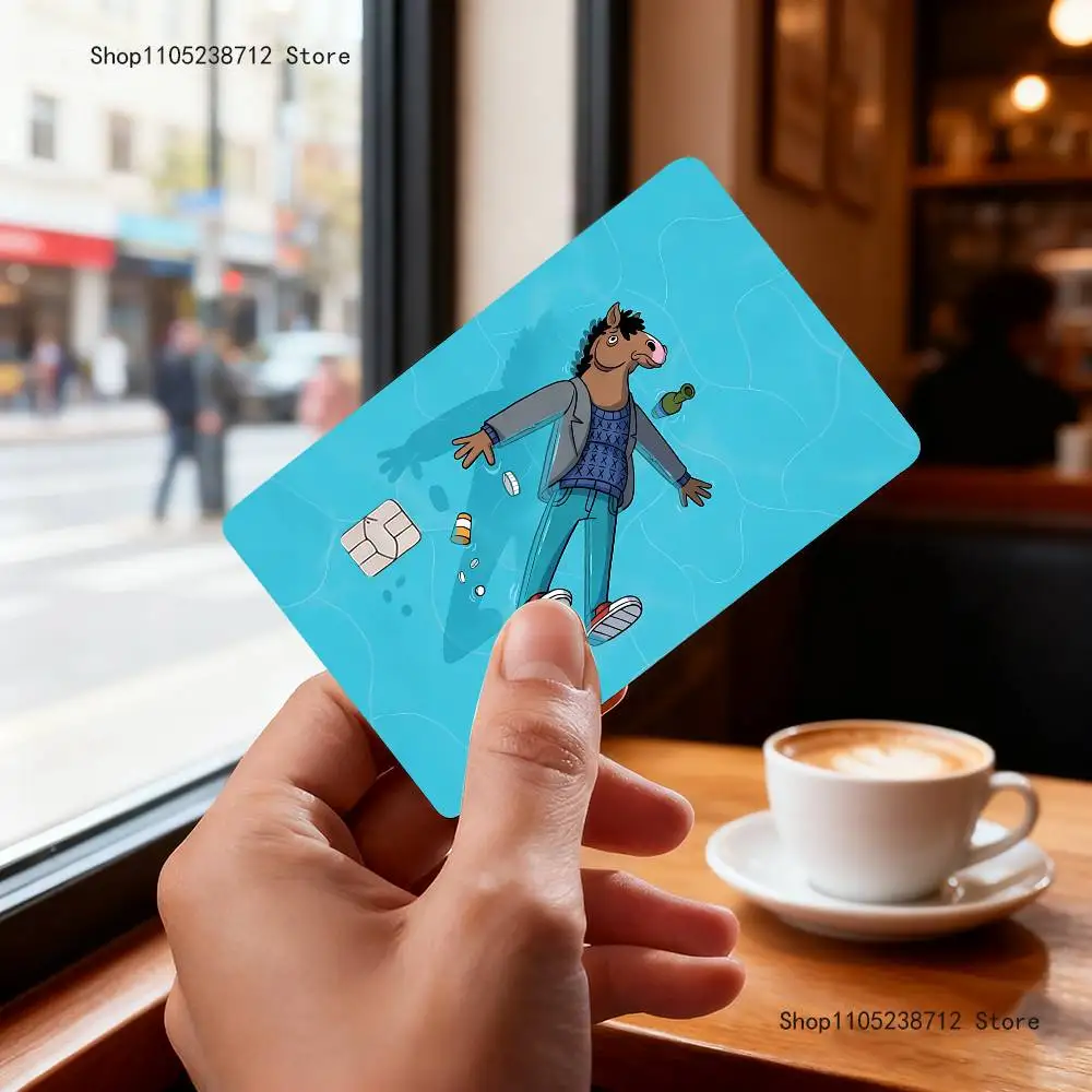 Cartoon B-BOJACKs H-HORSEMAN Card Stickers Credit Visa Debit Bank Charge Card Bus Metro Waterproof Sticker Decal Decoration
