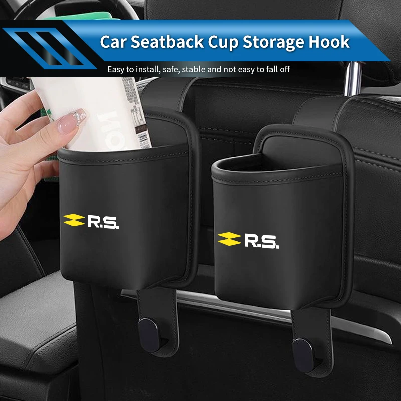 

Car storage leather chair back cup holder hook For Renault Koleos Megane Espace Kadjar Duster Symbol Scenic Captur Fluence