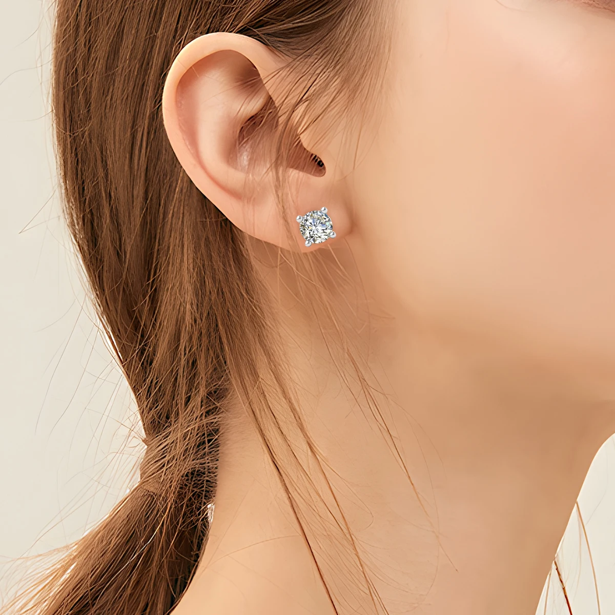 

SDOOU Classic 0.3-3ct Moissanite Lab Grown Diamond Stud Earrings Silver 925 for Women Men Plated 18k Rose Gold Ear Studs Gifts