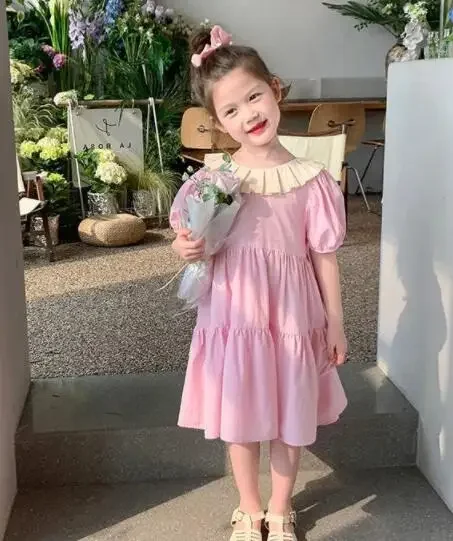 

Детская одежда для девочек, сестер, зеленый, розовый, красивый узор, платья рубашки с рукавами, платье принцессы