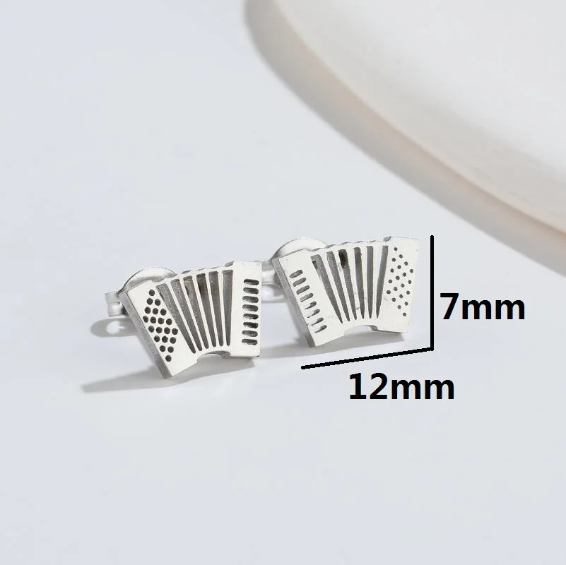 SMJEL Musical Earrings Note Accordion Headphone Suona Microphone Gitar Stainless Steel Earrings for Women Anemi Jewelry Gift