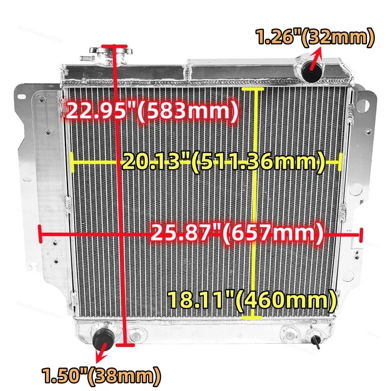Radiatore in alluminio a 3 file per Jeep Wrangler TJ YJ 1987-2006 2.4 2.5L 4.0 4.2L 2005 2004 2003 2002 2001