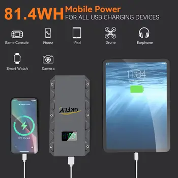 GKFLY 4000A 行動電源汽車緊急啟動器便攜式充電器 12V 汽車啟動器緊急汽車電池啟動器 10 最佳銷售 汽車電瓶啟動器 - №8