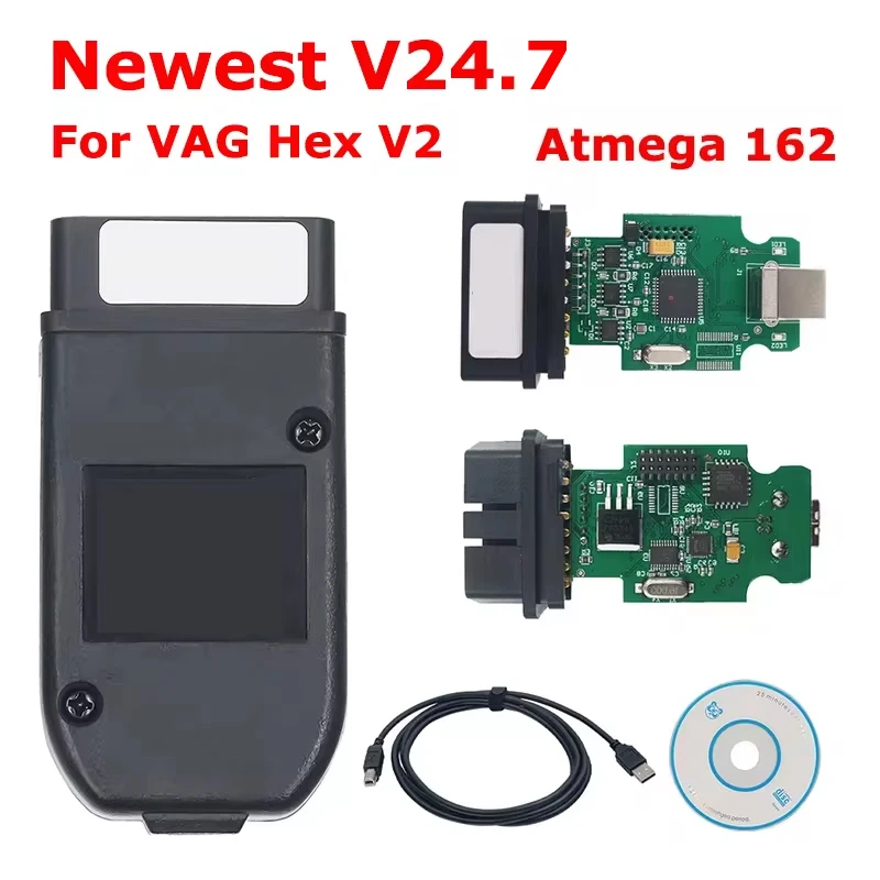 Newest Vcds EN24.7 For VAG Hex V2 Auto Scanner For VAG HEX V2 OBD2 Interface ATMEGA162 Vagcom EN24.5 Till 2023 Multi-Language