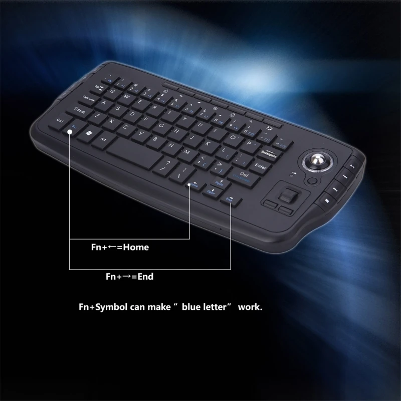 2.4G Wireless Keyboard with Trackball Mouse 2 in 1 for Computer Entertainments