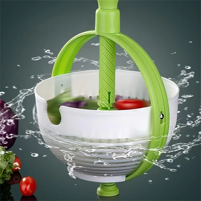 New Vegetable Rotating Drain Basket Salad Spinner Washing Dehydration Basket Kitchen Vegetable Centrifugal Washer