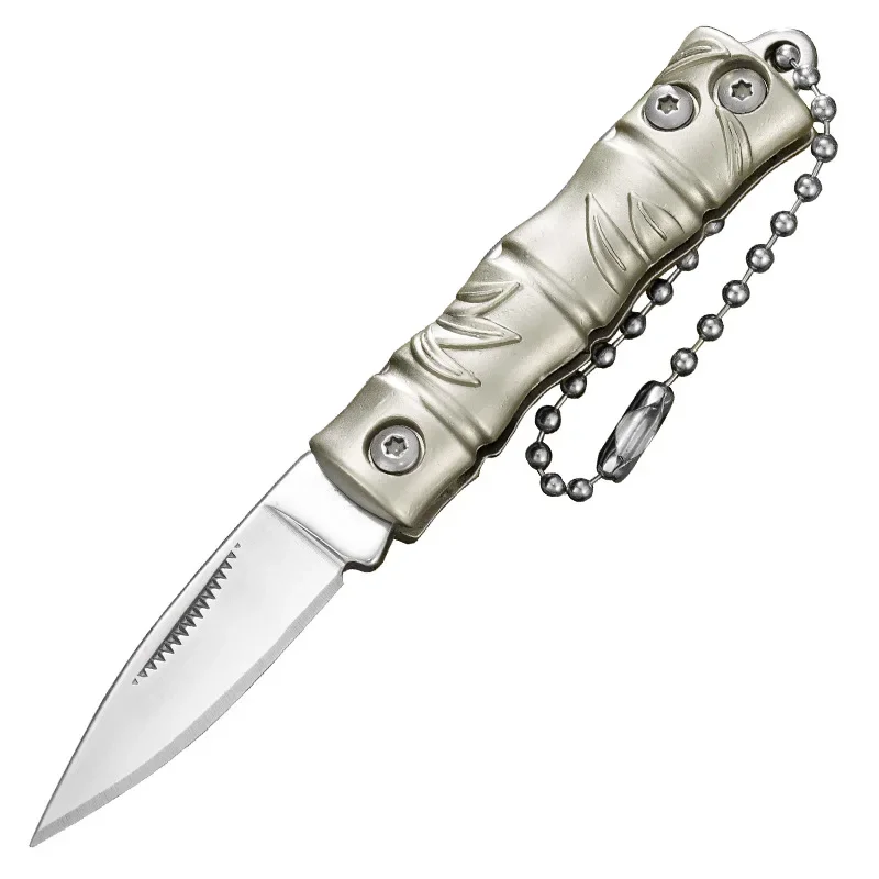 Folding Fruit Knife Outdoor Stainless Steel Folding Knife Zinc Alloy Knife Portable Mini Portable Knife Keychain