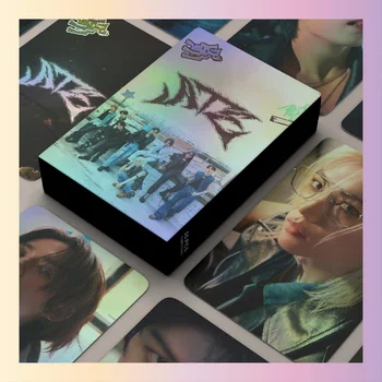 XIURAN 55 ชิ้น SK ATE การ์ดเลเซอร์โฮโลแกรม Kpop Photocards โปสการ์ด Series