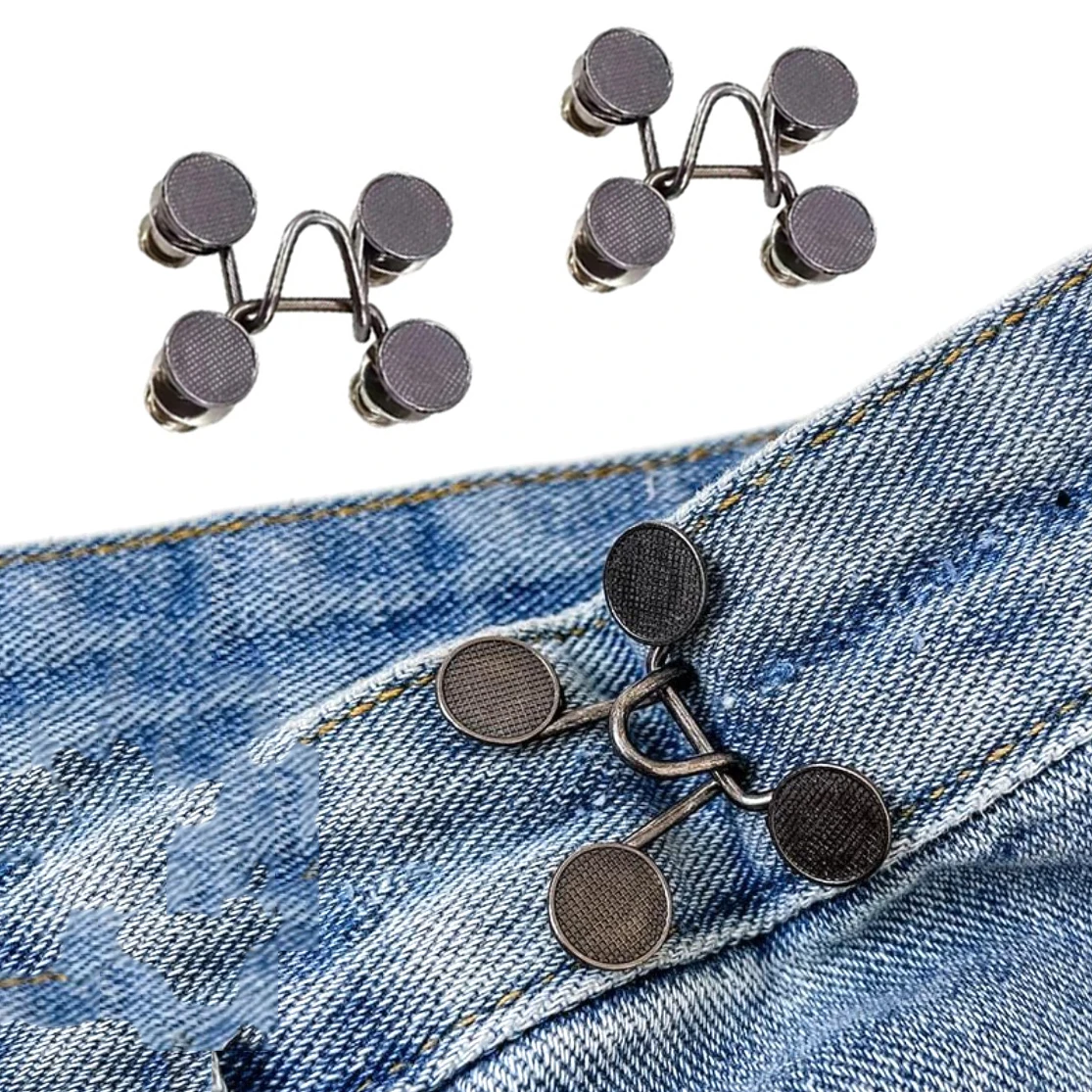 

Набор из 1/2/4 штук: Зажимы для джинсов, утяжки для талии брюк, кнопки-фиксаторы для джинсов, кнопки для уменьшения талии джинсов