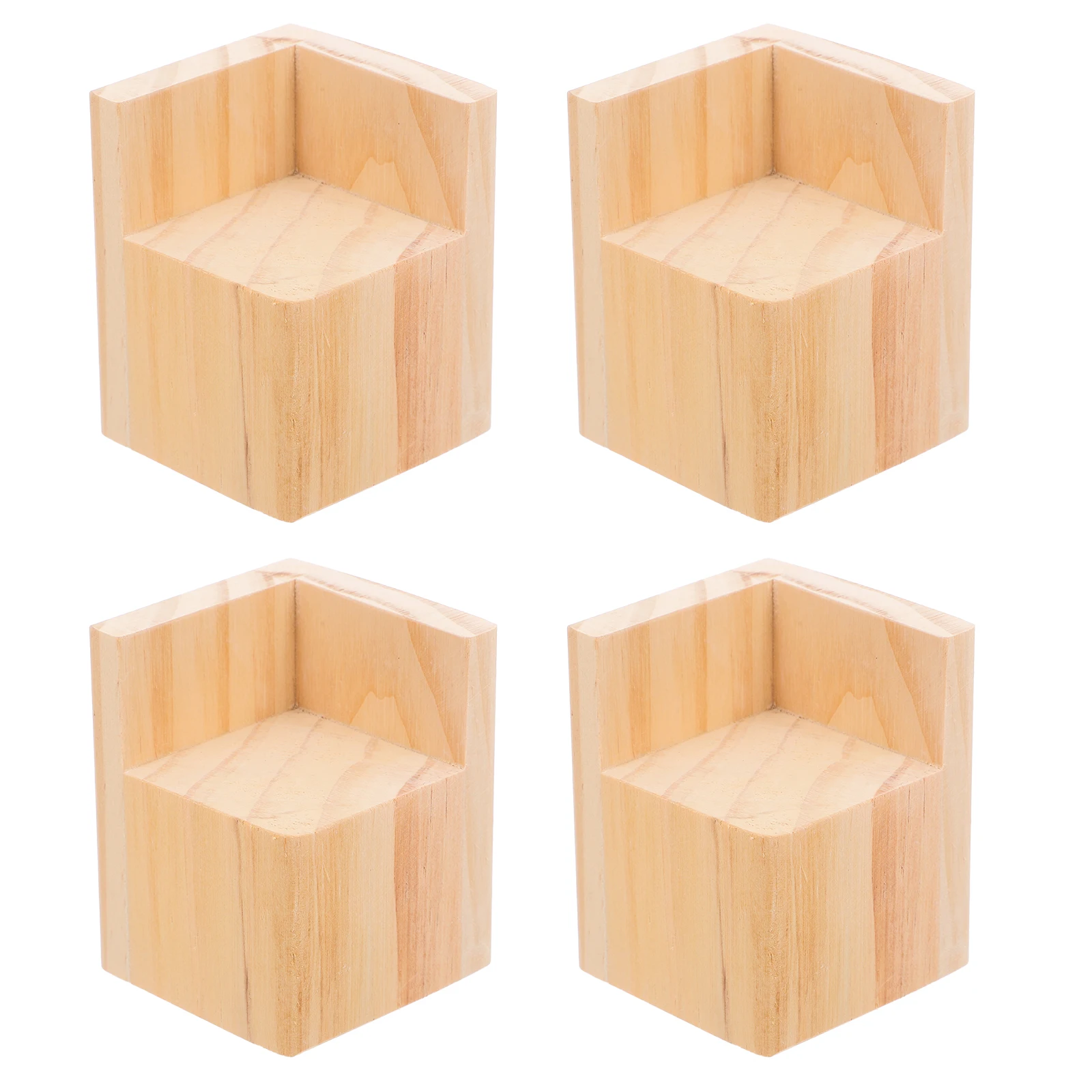 

4pcs Furniture Height Extenders Solid Wood Risers Heavy Duty Lift Blocks Desk Legs Supports Stable Home Enhancements