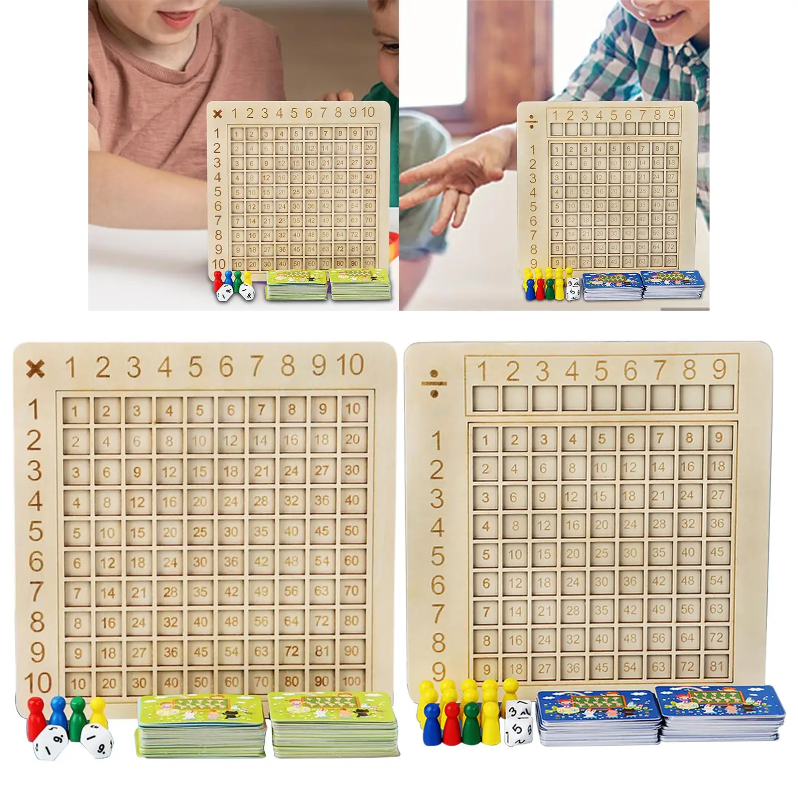 Montessori Wooden Math Manipulatives Multiplication Division Board Game for Kids Educational Toy Arithmetic Learning Tool