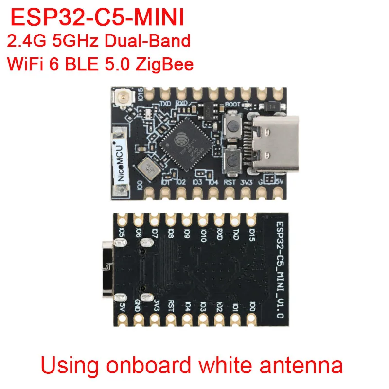 Mini ESP32-C5 Development Board ESP32 C5 2.4G + 5G Dual-Band WiFi6 Bluetooth 5 Development Board for Zigbee Thread