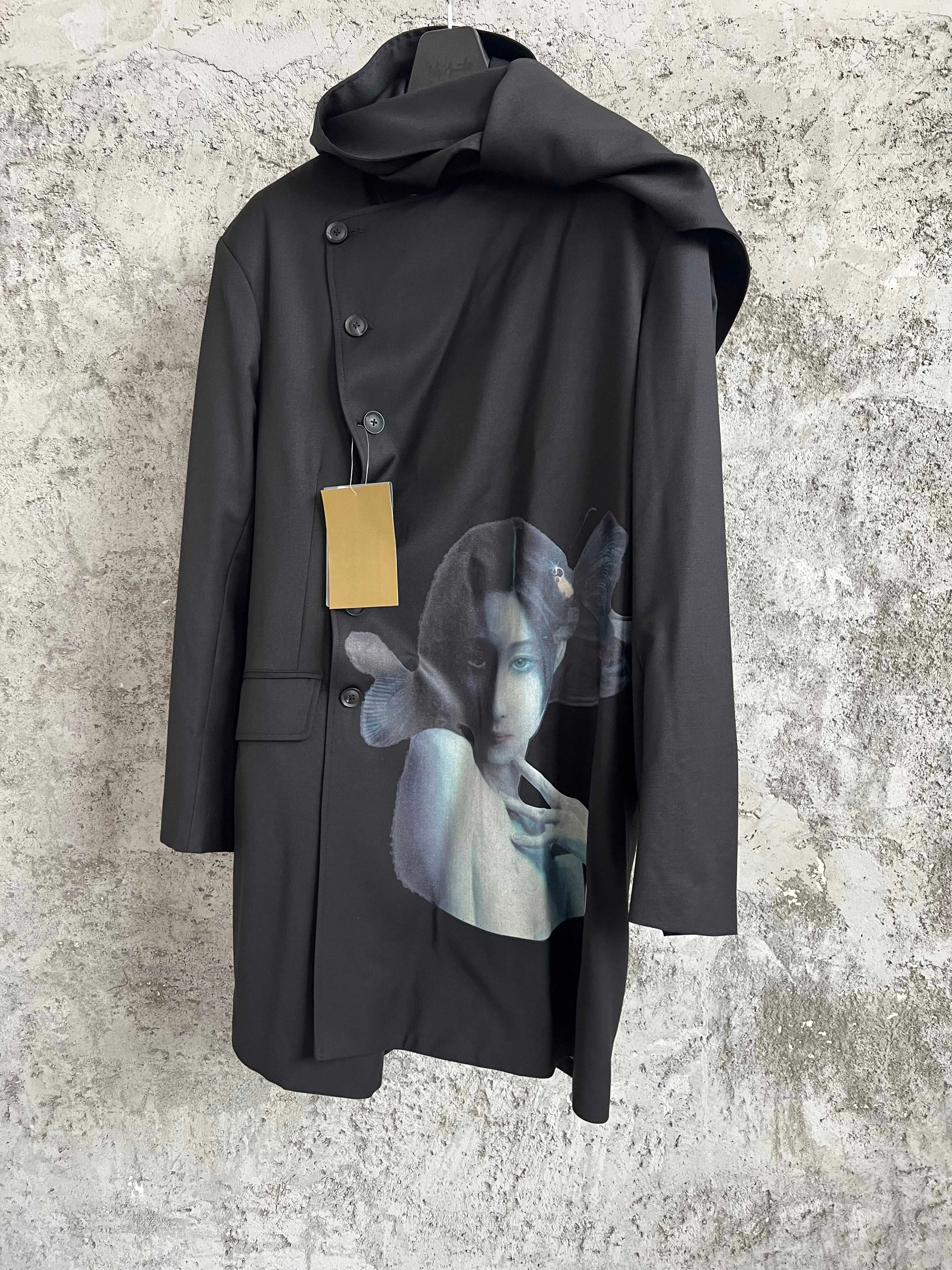 TOP-YAMAMOTO Original Design: Wheel of Fate Scarf, Comfortable Wool Inner Sparrow Coat, Niche design