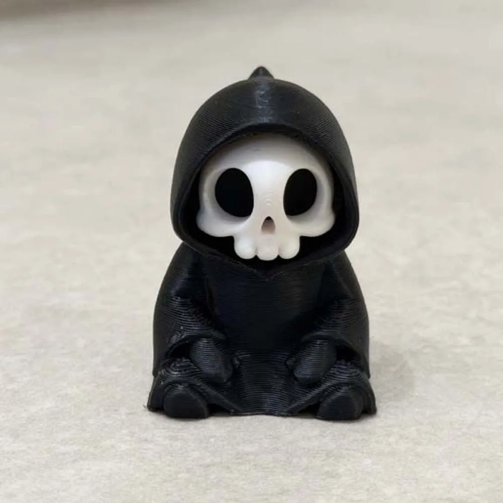 Ghost Desk Statue PLA Skeleton Figurine Chibi Black Grim Reaper Detailed Creative Halloween Miniature Bookshelf