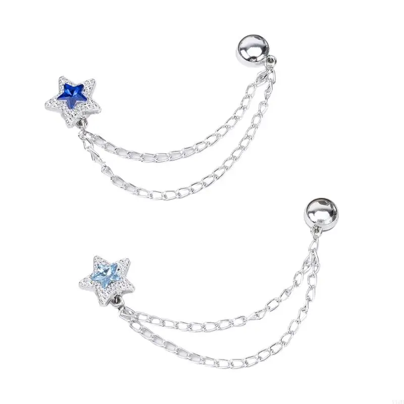 

Secure Pant Chain Clip Adjustable Alloy Fastener Blue Design For Casual Formal Wear