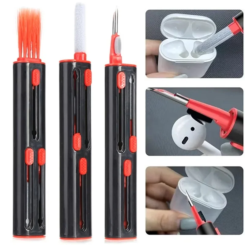 3 In 1 Multi-Function Bluetooth Earphone Cleaning Pen Tool Headphone Case Clean Earbuds Cleaning Pen Brush For Airpods Pro 3 2 1