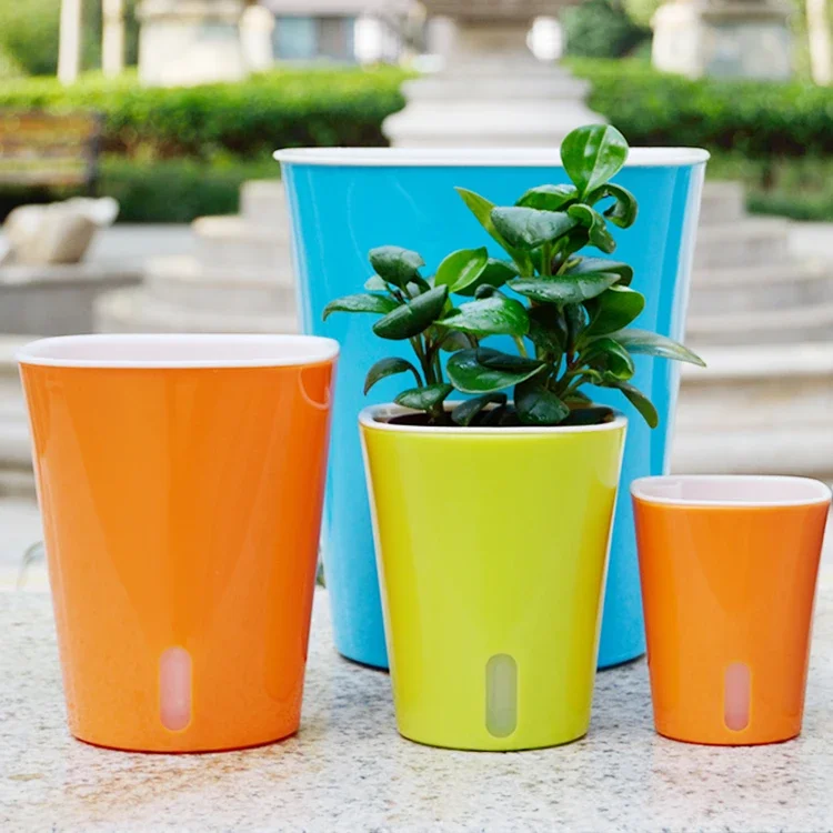 

Automatic Self Watering Flower Plants Pot Put In Floor Irrigation For Garden Indoor Home Decoration Gardening Flower Pots 3 Size