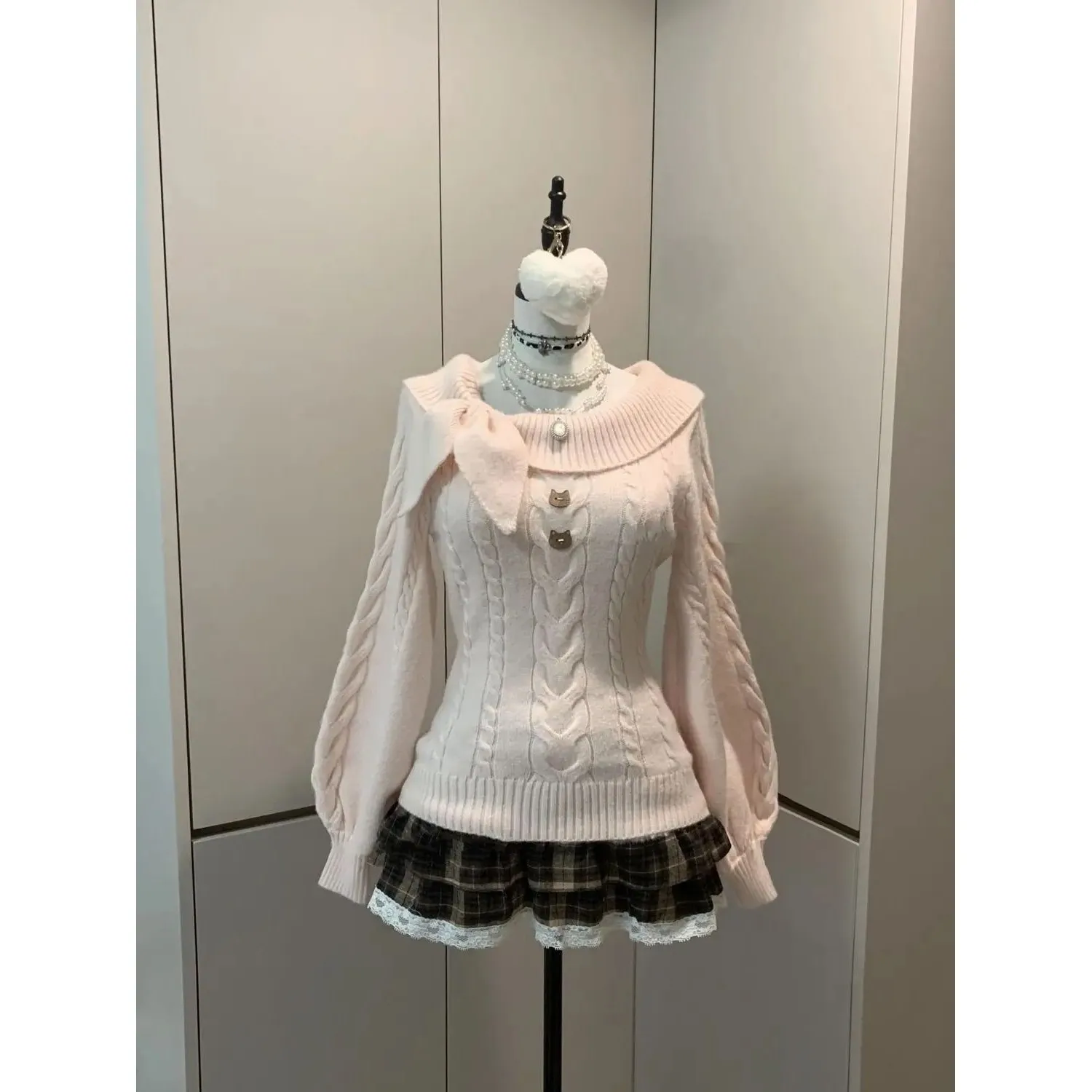 

Preppy Sle Sweet Knitted Sweater 2000s Aesthetic Gyaru Chi Cleanfit Thi Winter Women's Faion Online And Offline Ss