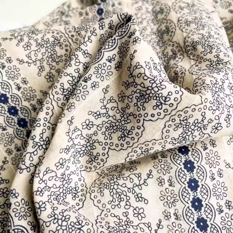 

Cotton fabric with floral patterns, used for making handmade clothing, tablecloths, curtains, and other fabrics.
