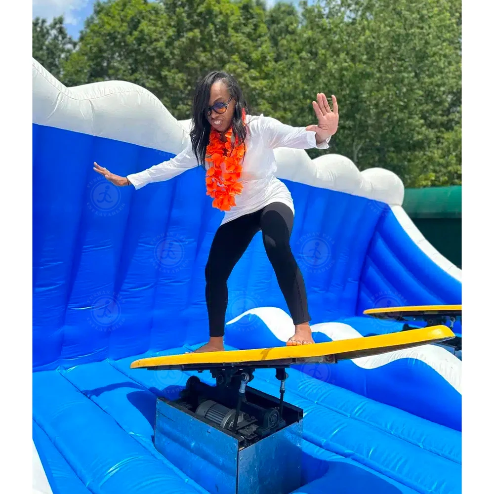 Bester Preis Outdoor-Unterhaltung Individueller aufblasbarer Surf-Simulator Kinder-Surf-Reitmaschine für zwei Spieler Wave Surfer