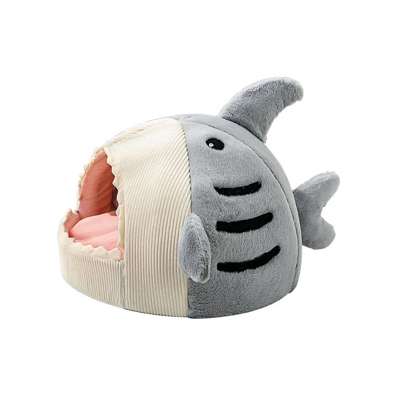 Imagem -05 - Shark Shaped Pet House Cama de Gato e Cachorro Sofá Semi Fechado Almofada Quente e Confortável Casa Lavável Pet Products