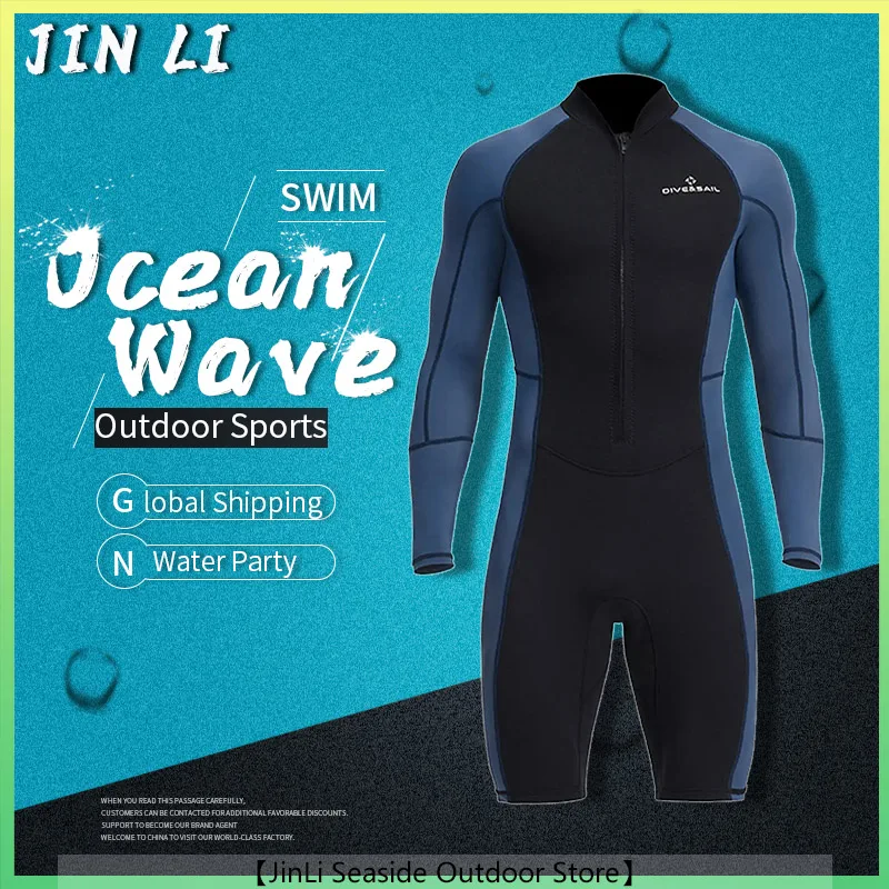 

Neoprene Wetsuit Men Scuba Diving Full Suit Spearfishing Swimwear Snorkeling Surfing One Piece Set Winter Keep Warm Swimsuit