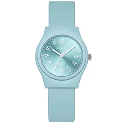 Trendy Quartz Watches for Couples Ultra Soft Silicone Strap Solid Color Wrist Watch for Girlfriend Birthday Gift